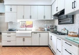 BLENO Woodgrain Aluminium Kitchen Cabinet Tmn Setia Indah