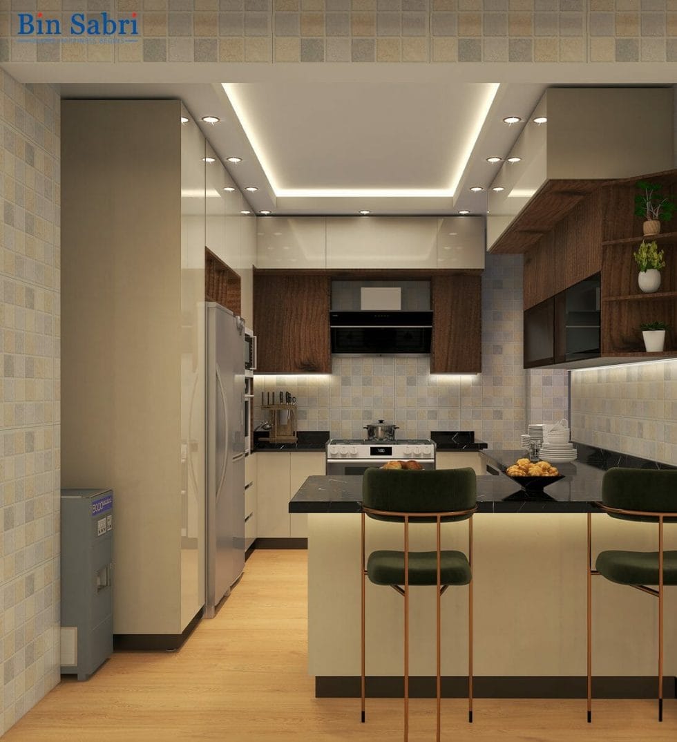 اجمل مطابخ بالصور 2025 | binsabri اشكال مطابخ خشب والمونتال ابيض 2025