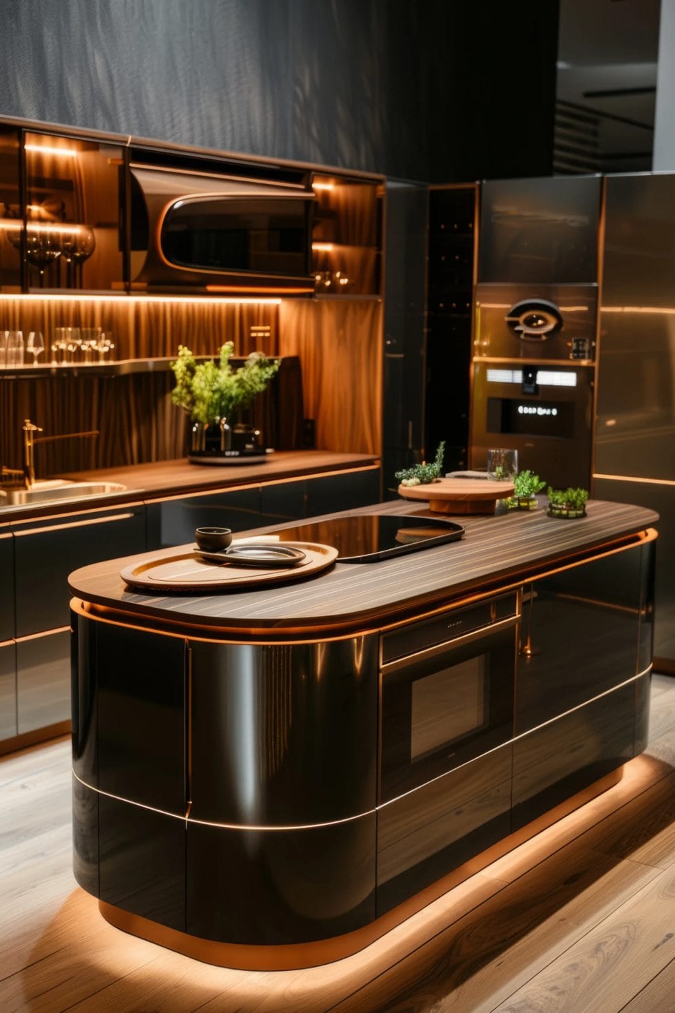 الوان مطبخ خشب لون بنى فاخر